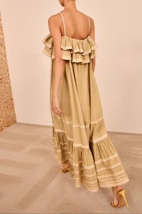 Robe longue Lucian à nouer à la taille - Sand