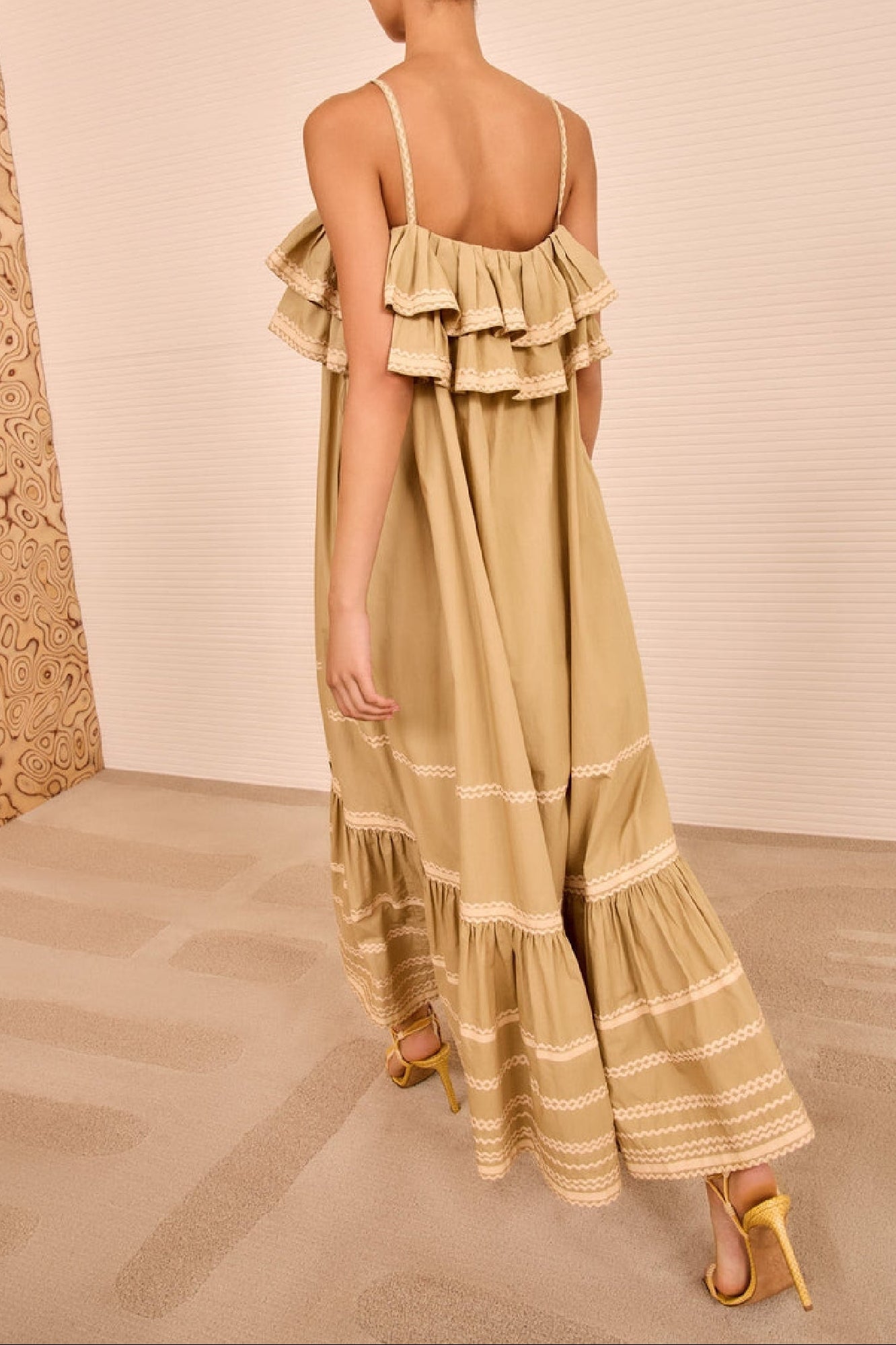 Robe longue Lucian à nouer à la taille - Sand