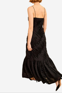 Robe longue Augustina à coupe trompette - Noir