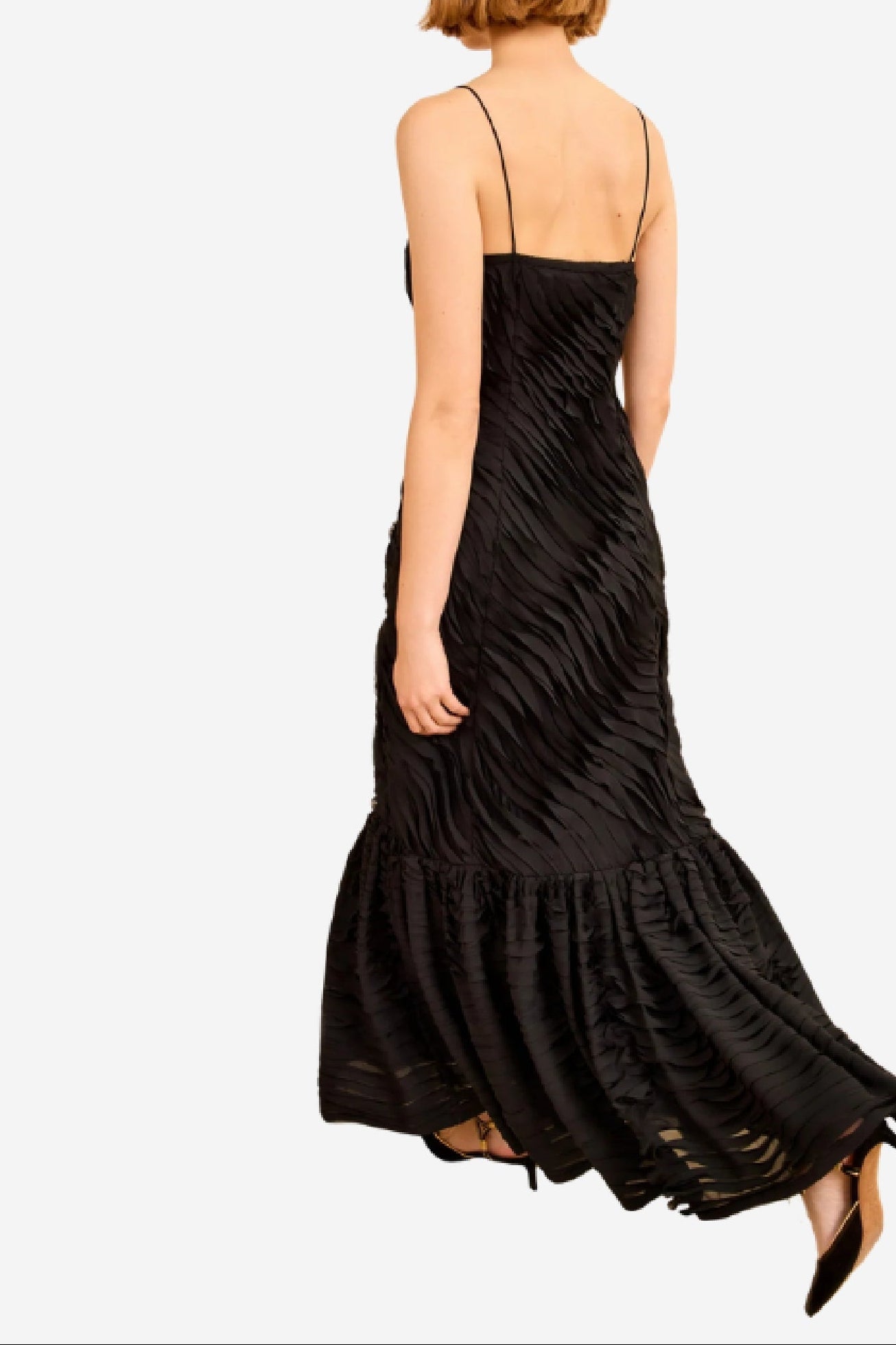 Robe longue Augustina à coupe trompette - Noir