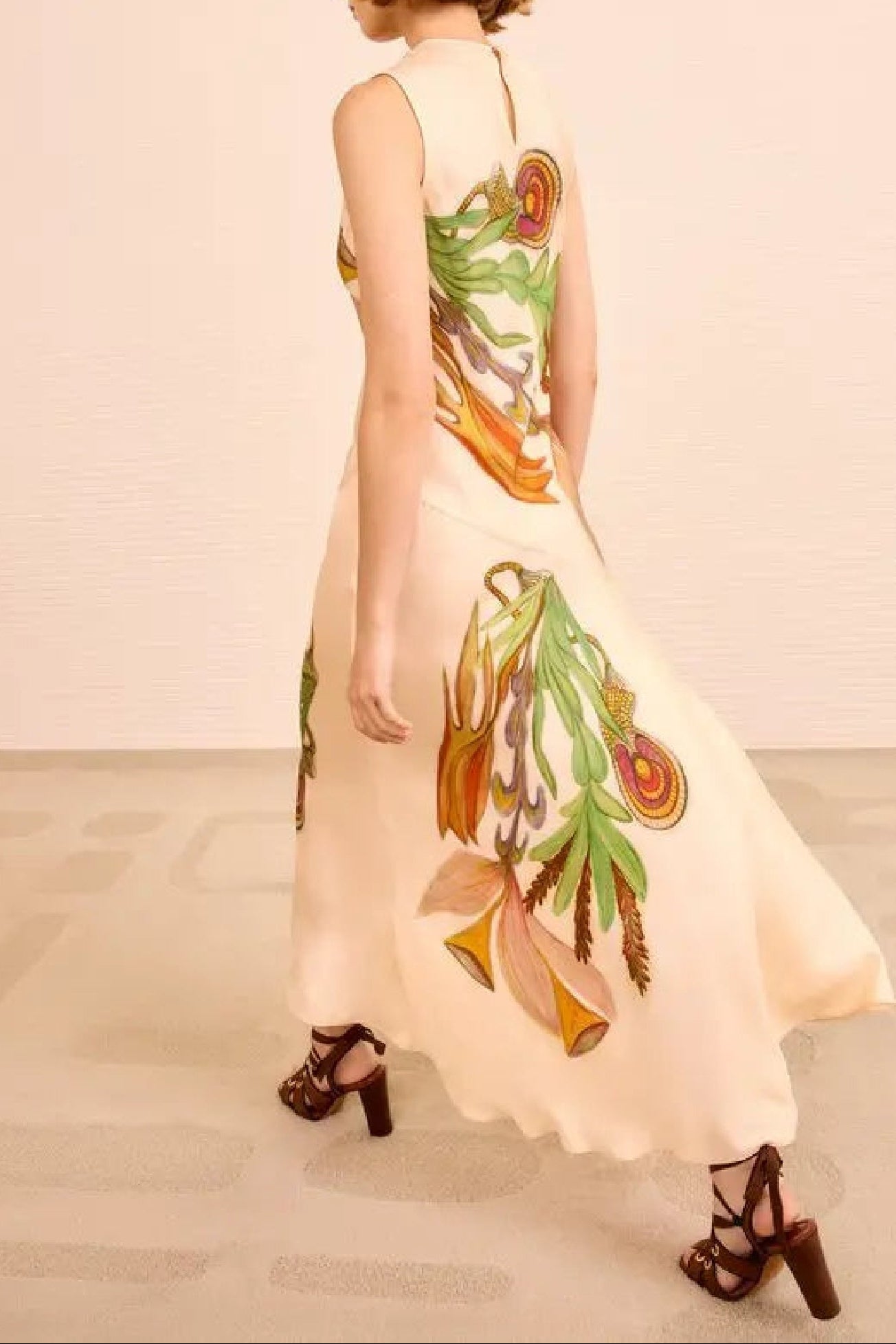 Robe midi Gaea sans manches en soie - Inner Nature