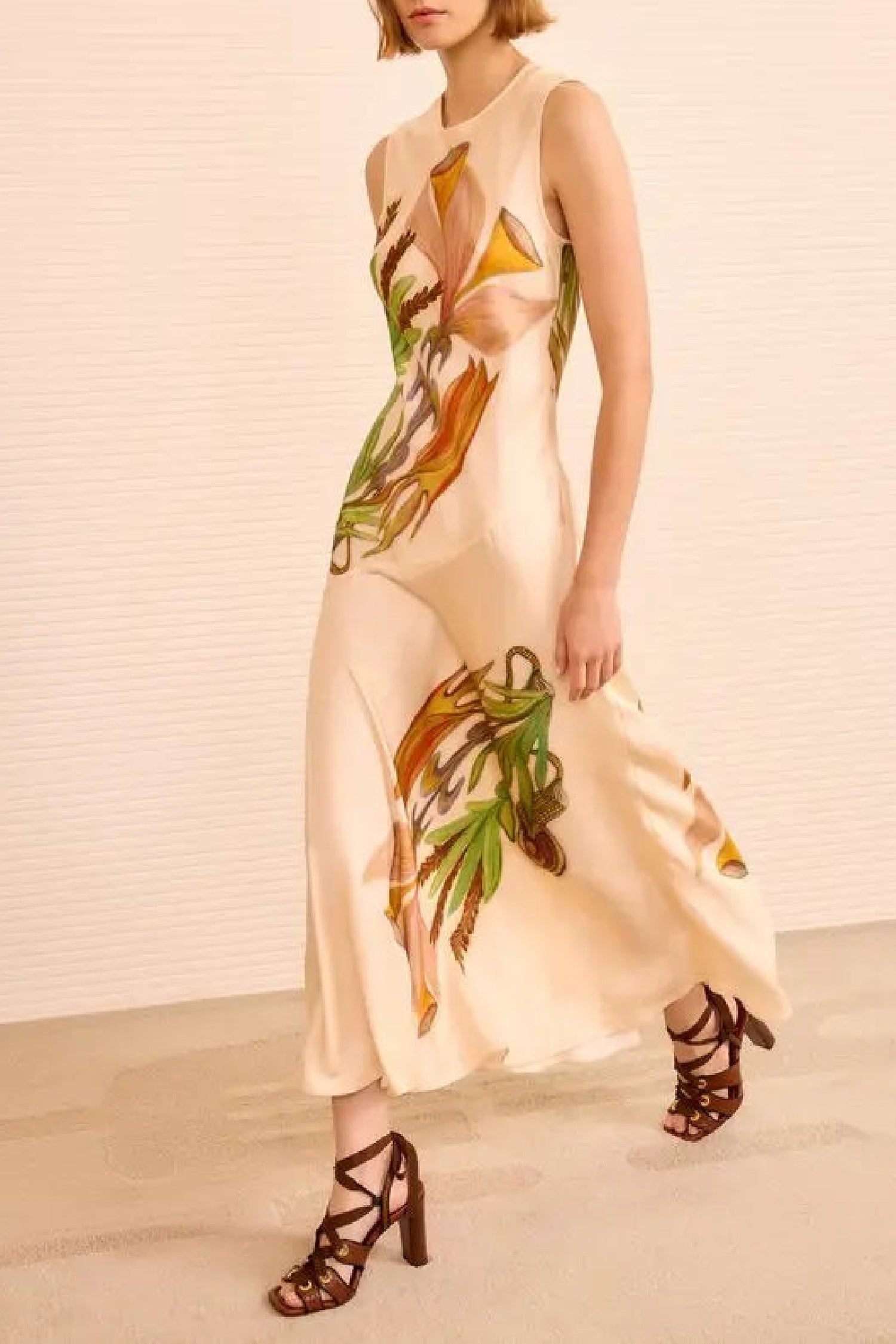 Robe midi Gaea sans manches en soie - Inner Nature