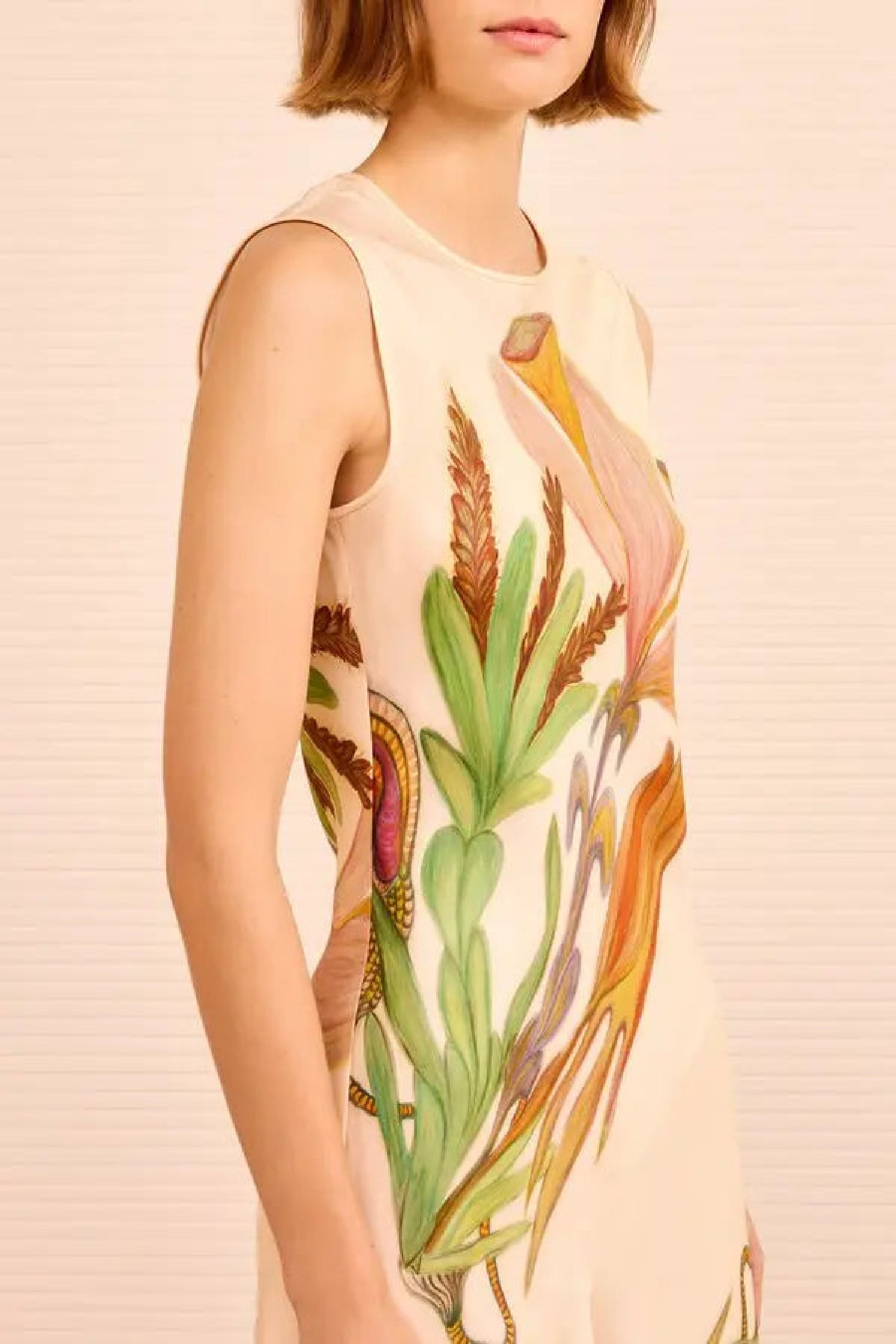 Robe midi Gaea sans manches en soie - Inner Nature
