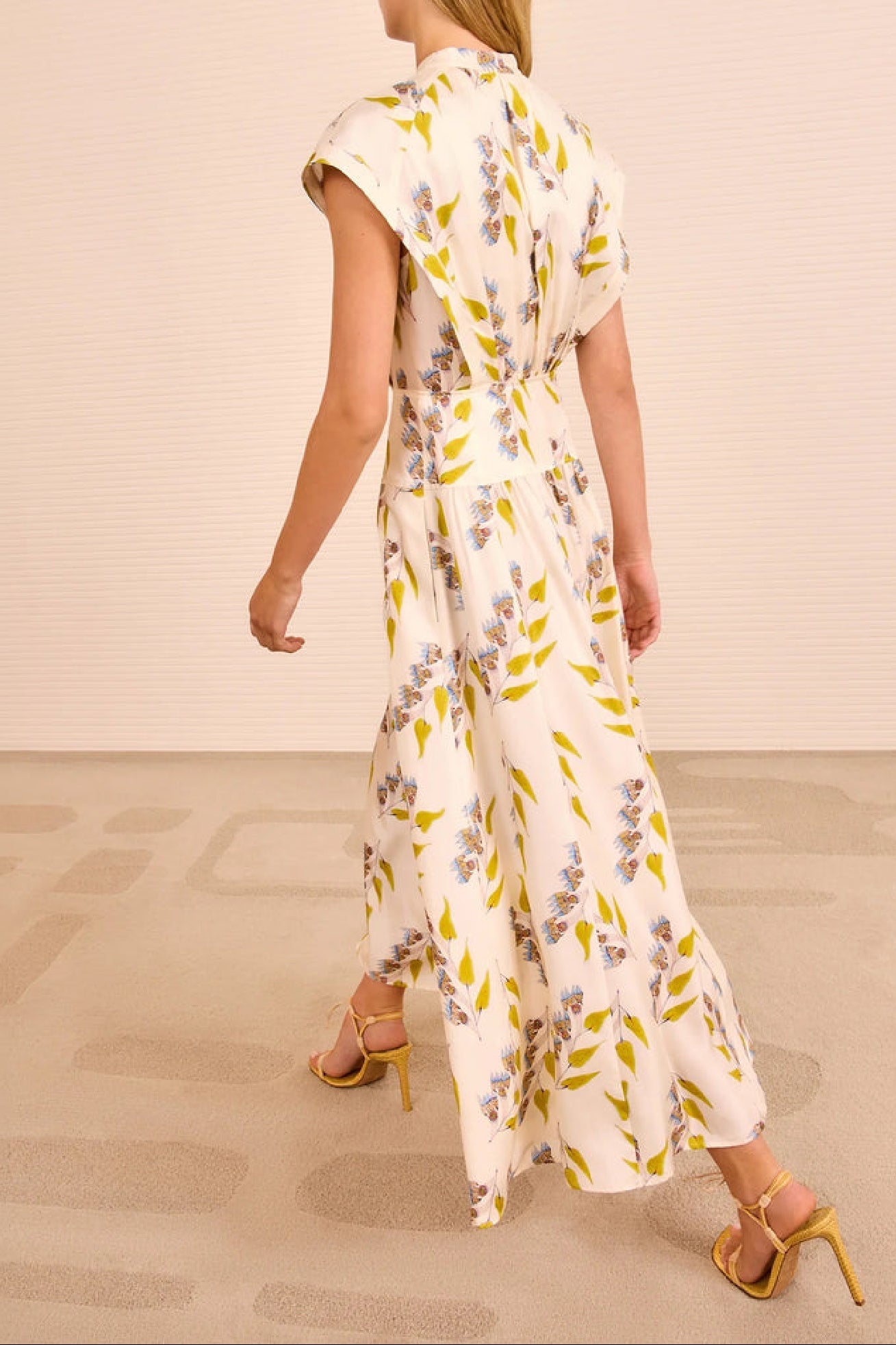 Robe Lausanne sans manches et boutonnée en soie - Infinite Flower