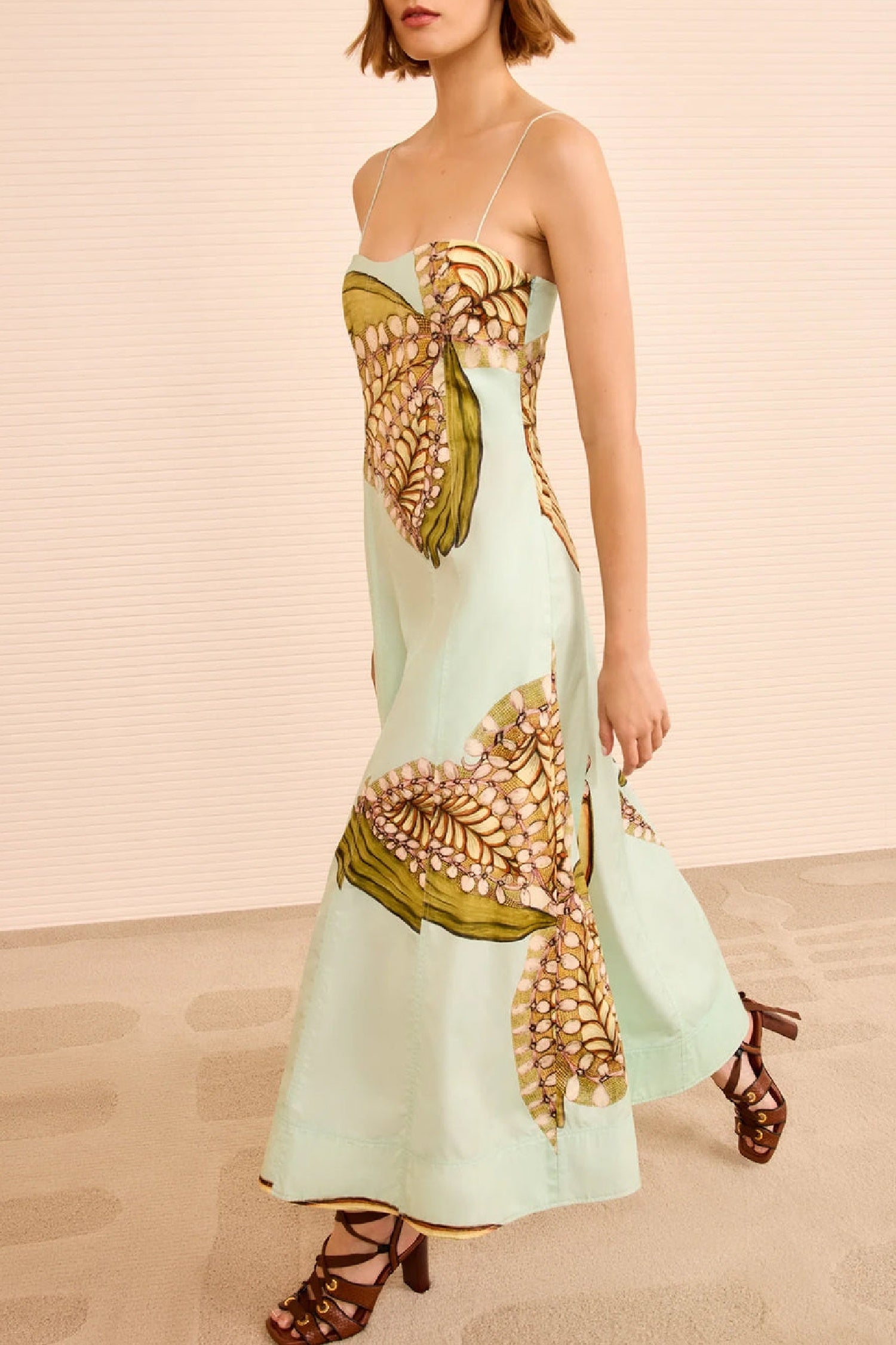 Robe midi Vesela à fines bretelles - Water Blossoms