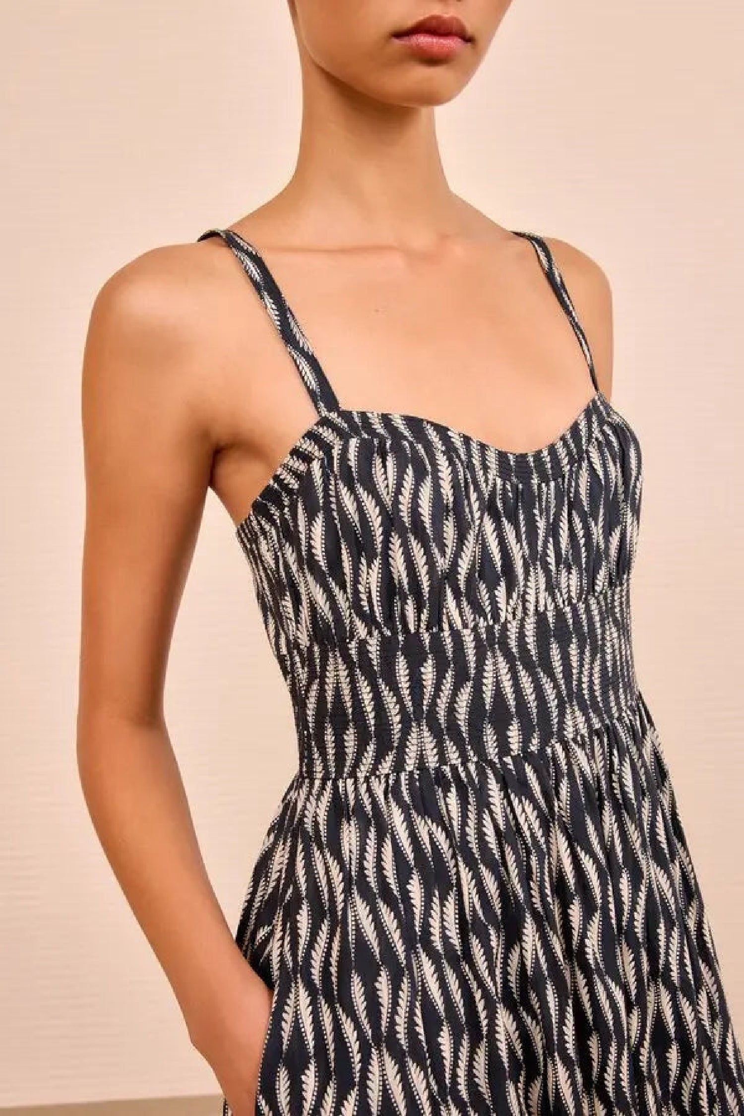 Robe midi Nadine à fines bretelles - Graphite