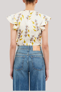 Top Botanical sans manches en soie - Infinite Flower