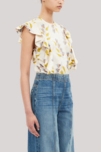 Top Botanical sans manches en soie - Infinite Flower