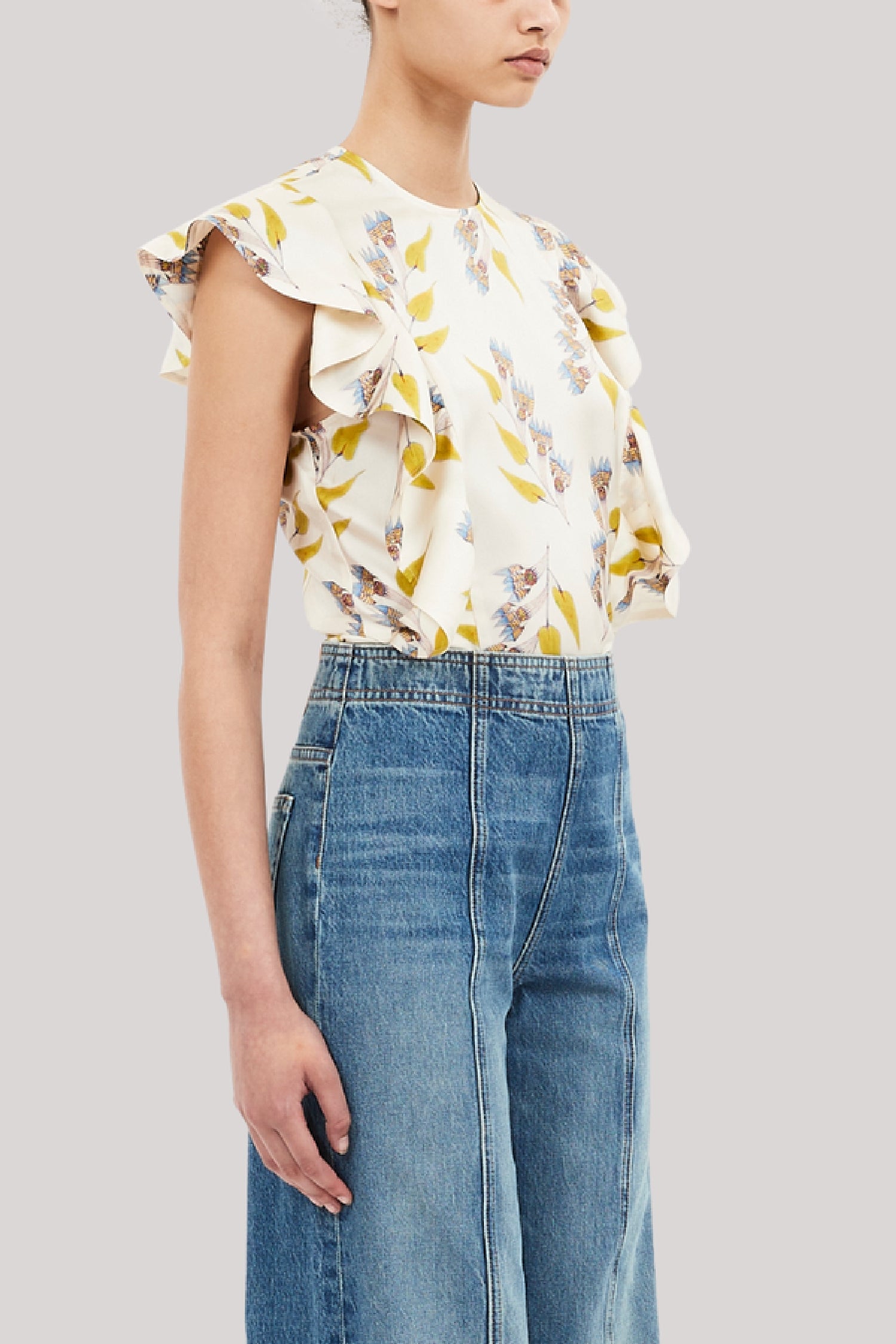 Top Botanical sans manches en soie - Infinite Flower