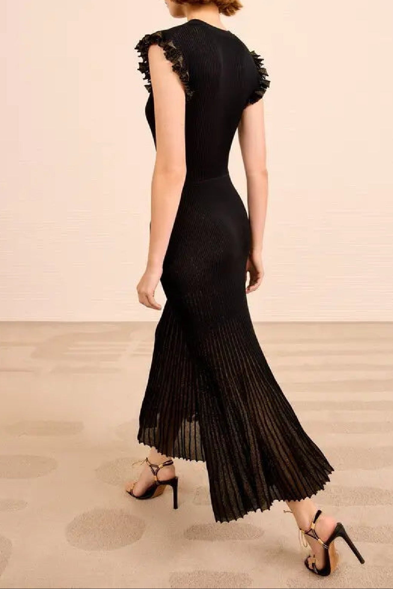 Robe midi Noelle sans manches - Noir