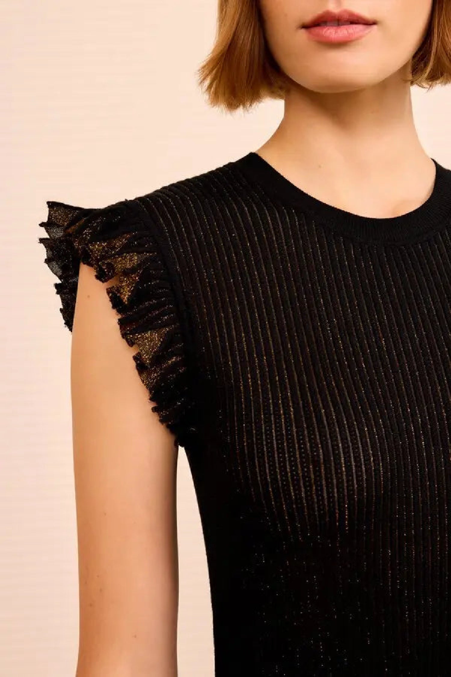 Robe midi Noelle sans manches - Noir