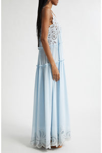 Robe longue Filippa ornée d’appliqués en soie - Adriatic