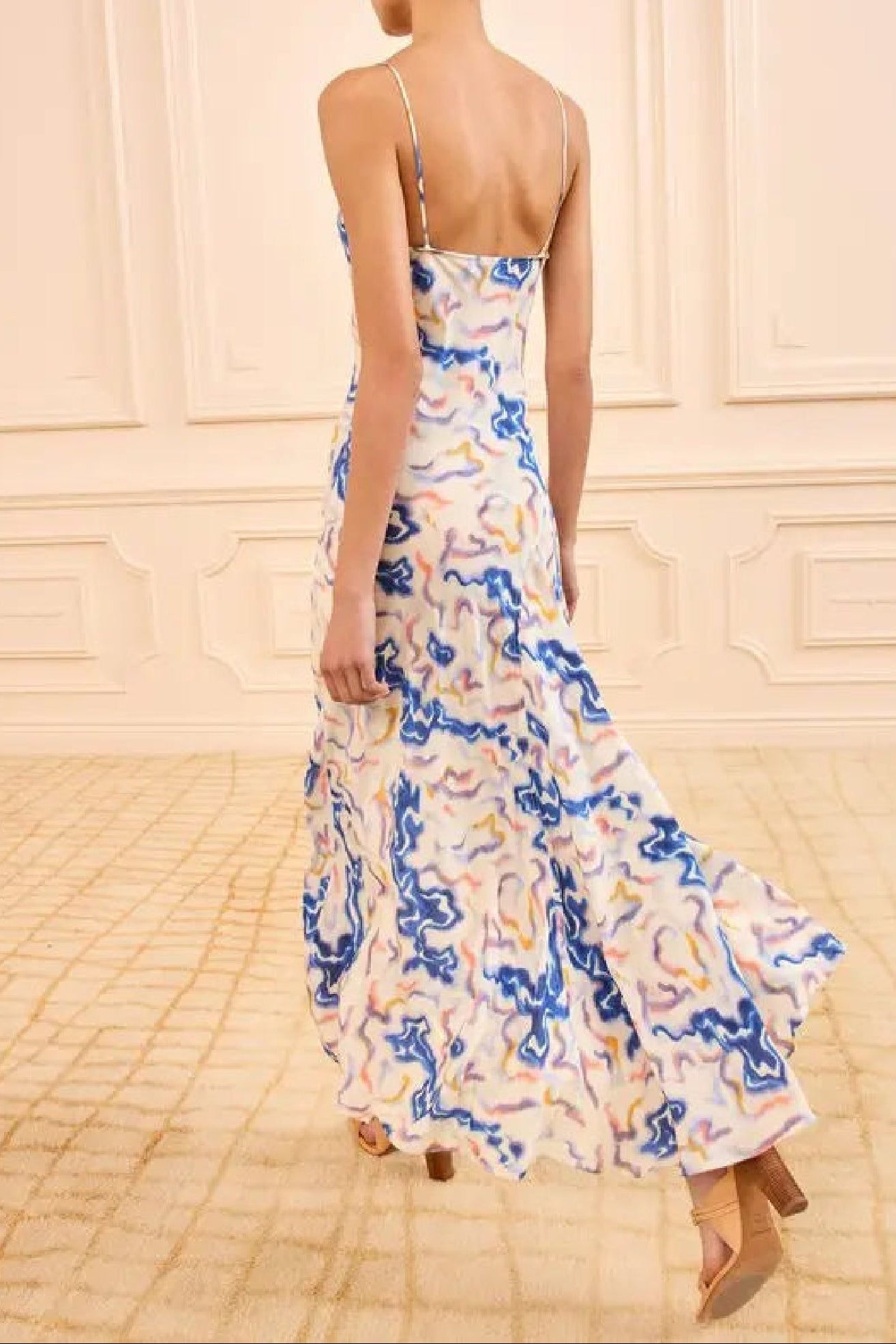 Robe Thais coupée en biais en soie - Prism