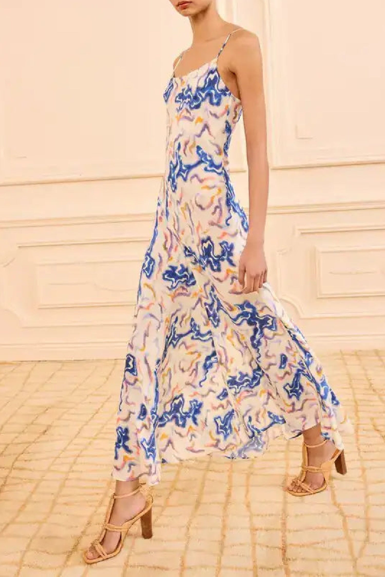Robe Thais coupée en biais en soie - Prism
