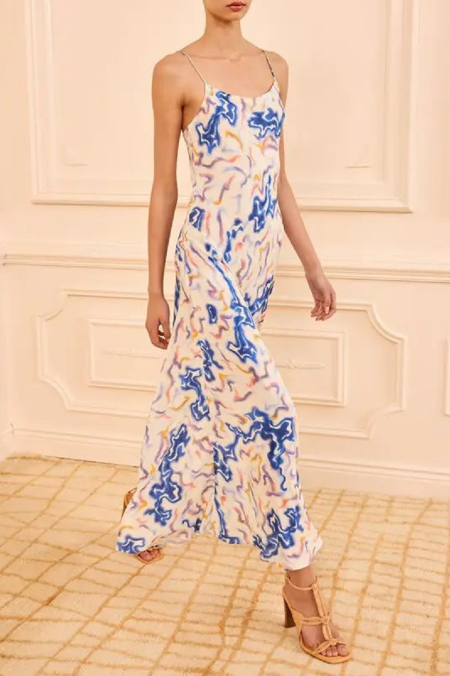 Robe Thais coupée en biais en soie - Prism