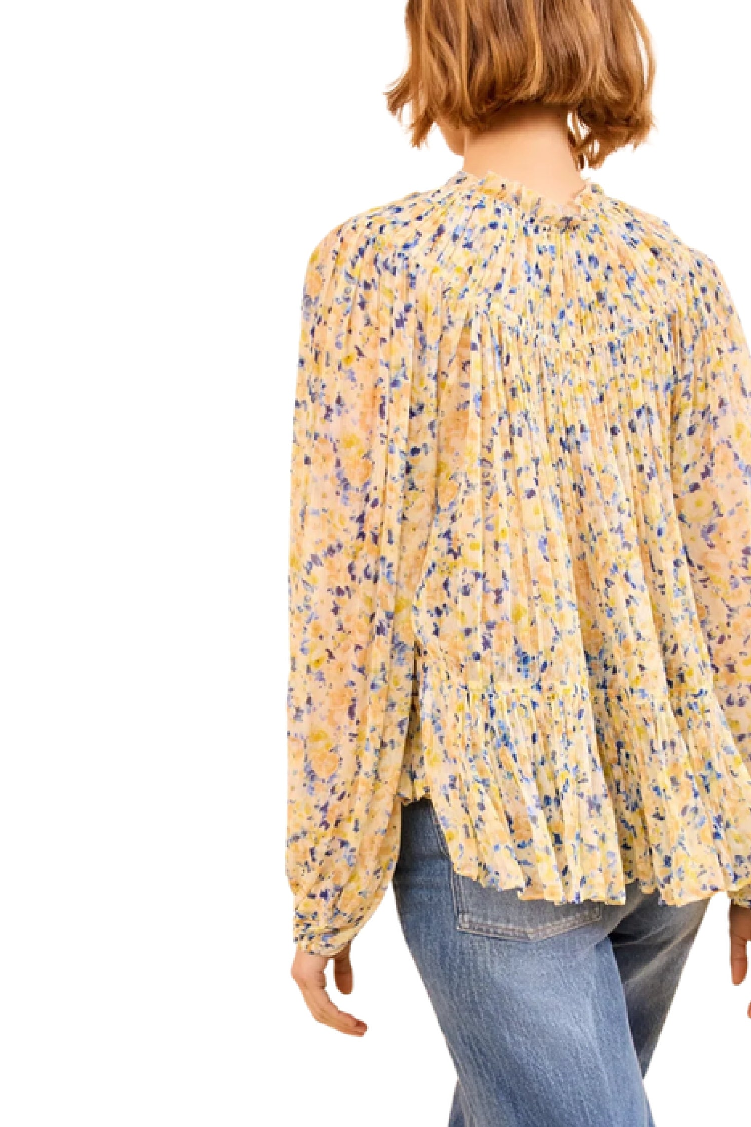 Blouse Leandra à manches longues en soie - Daffodil