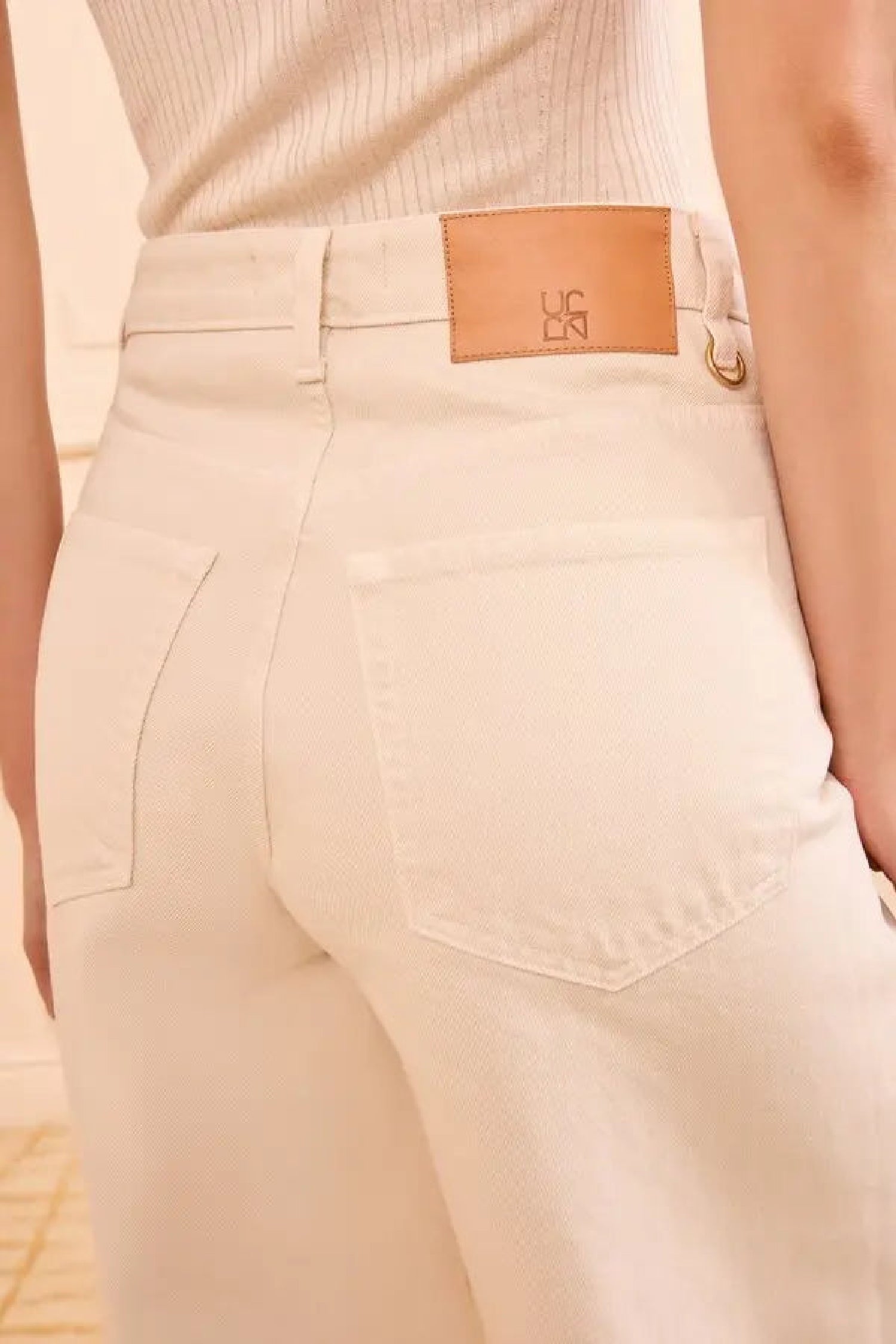 Jean Zephyr taille mi-haute à jambes larges - Cowrie