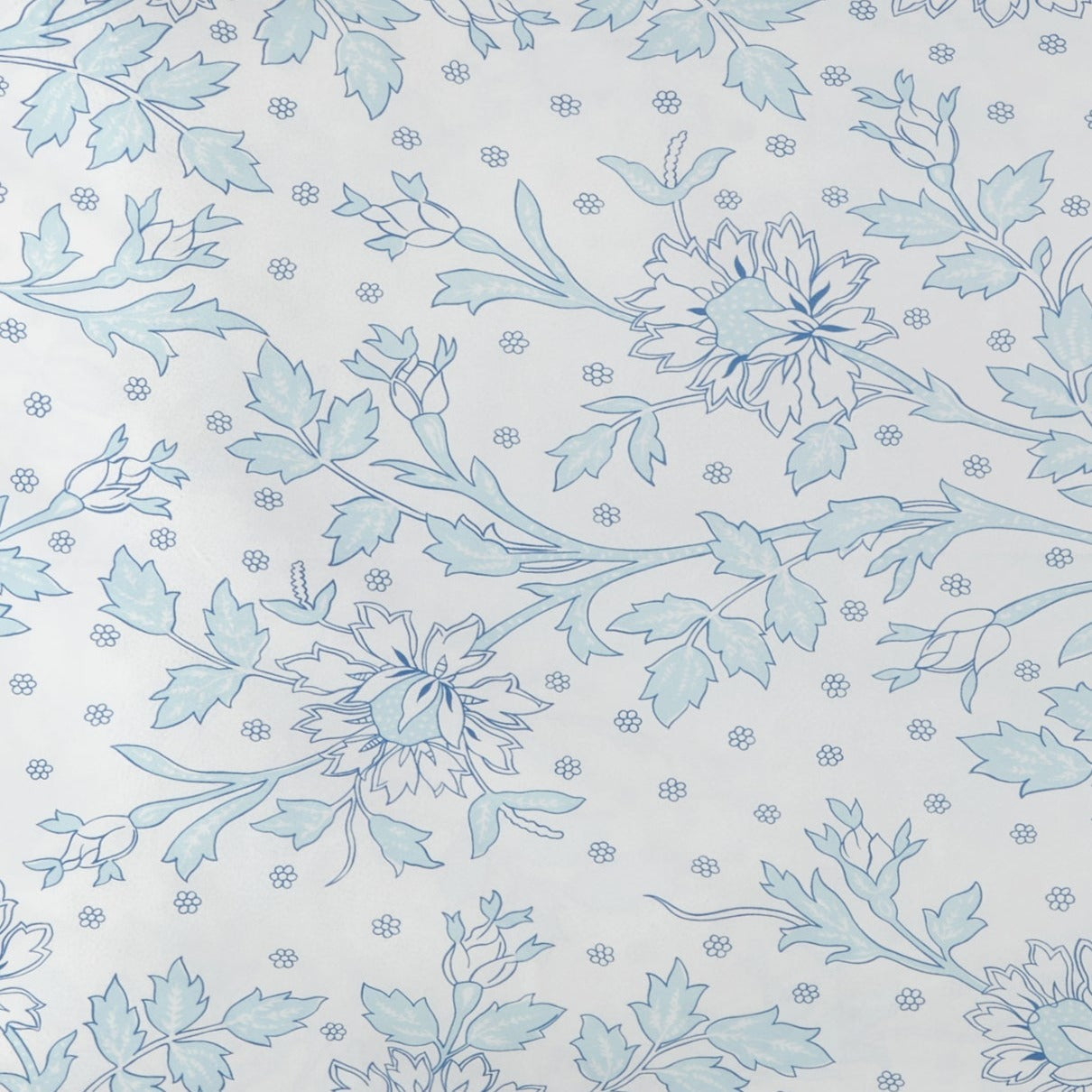 Floralie bed sheet in cotton percale - Blue