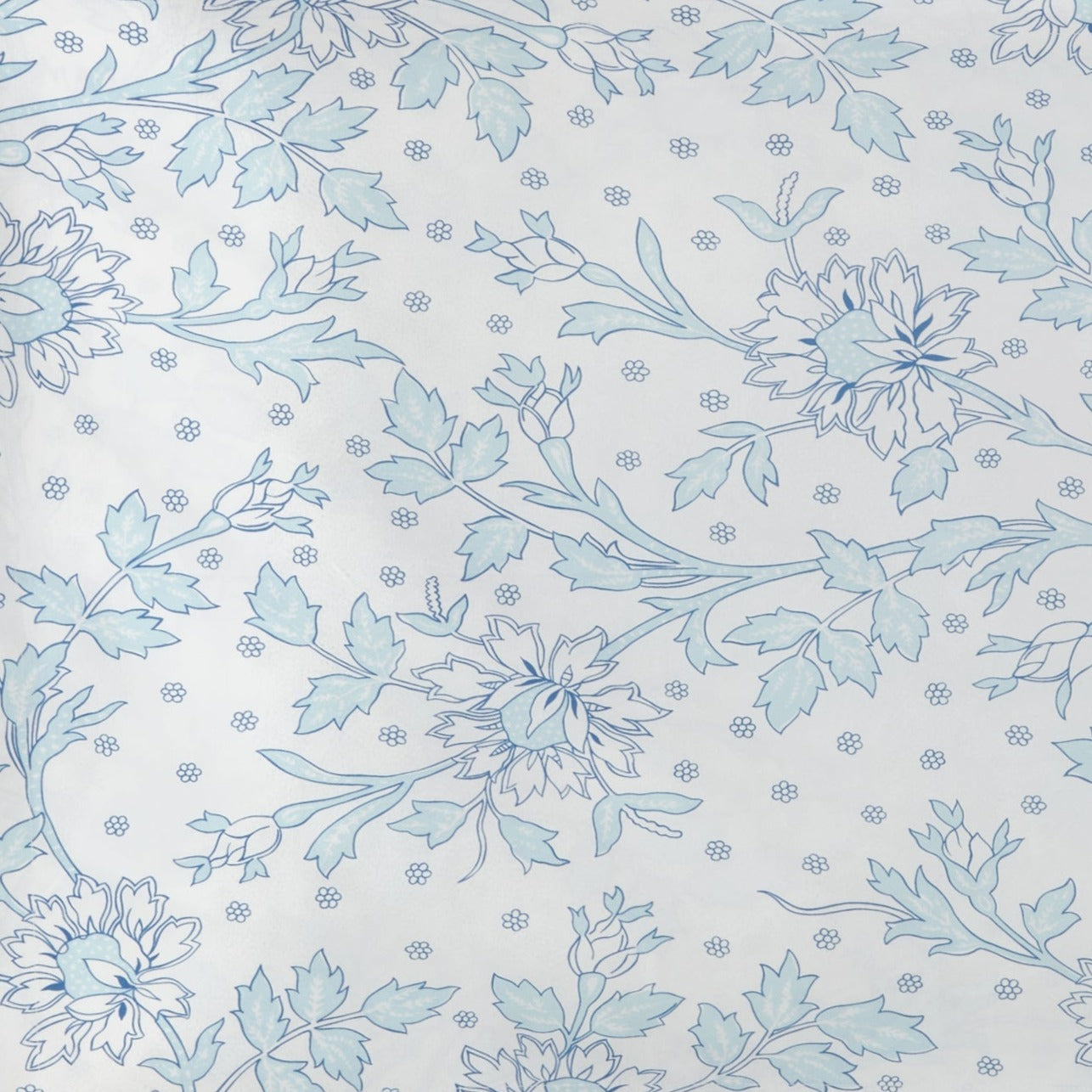 Housse de couette Floralie en percale de coton - Bleu