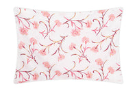 Parure de lit Œillet en satin de coton - Rose, Aubergine & Or