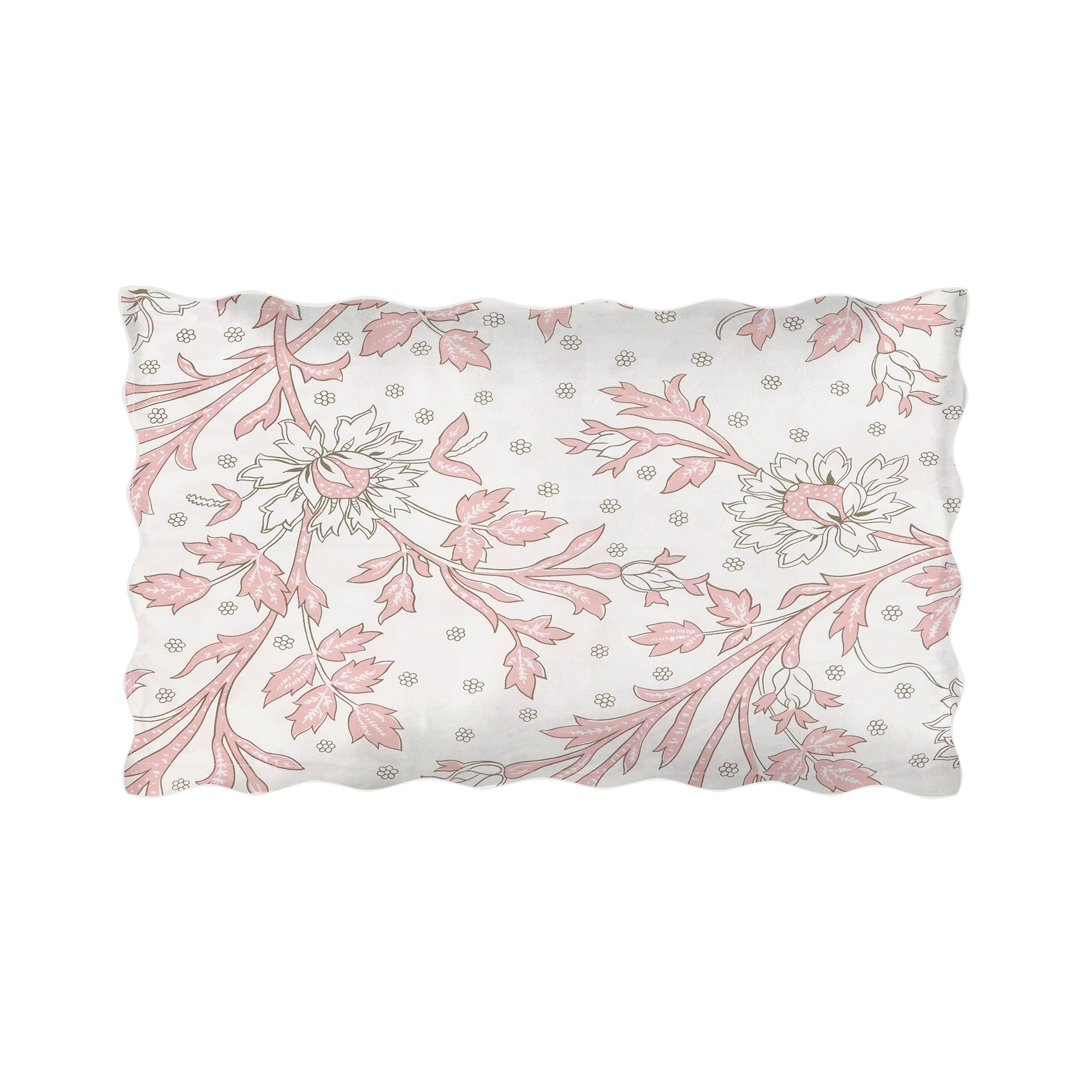 Taie d'oreiller Floralie en percale de coton - Rose