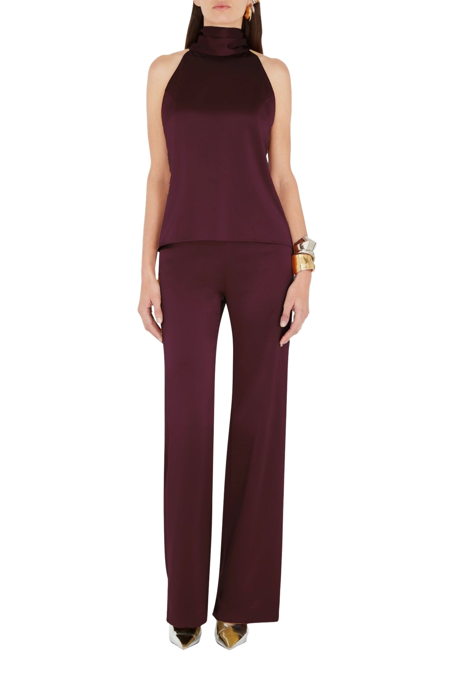 Pantalon Sister Moon en satin - Mahogany