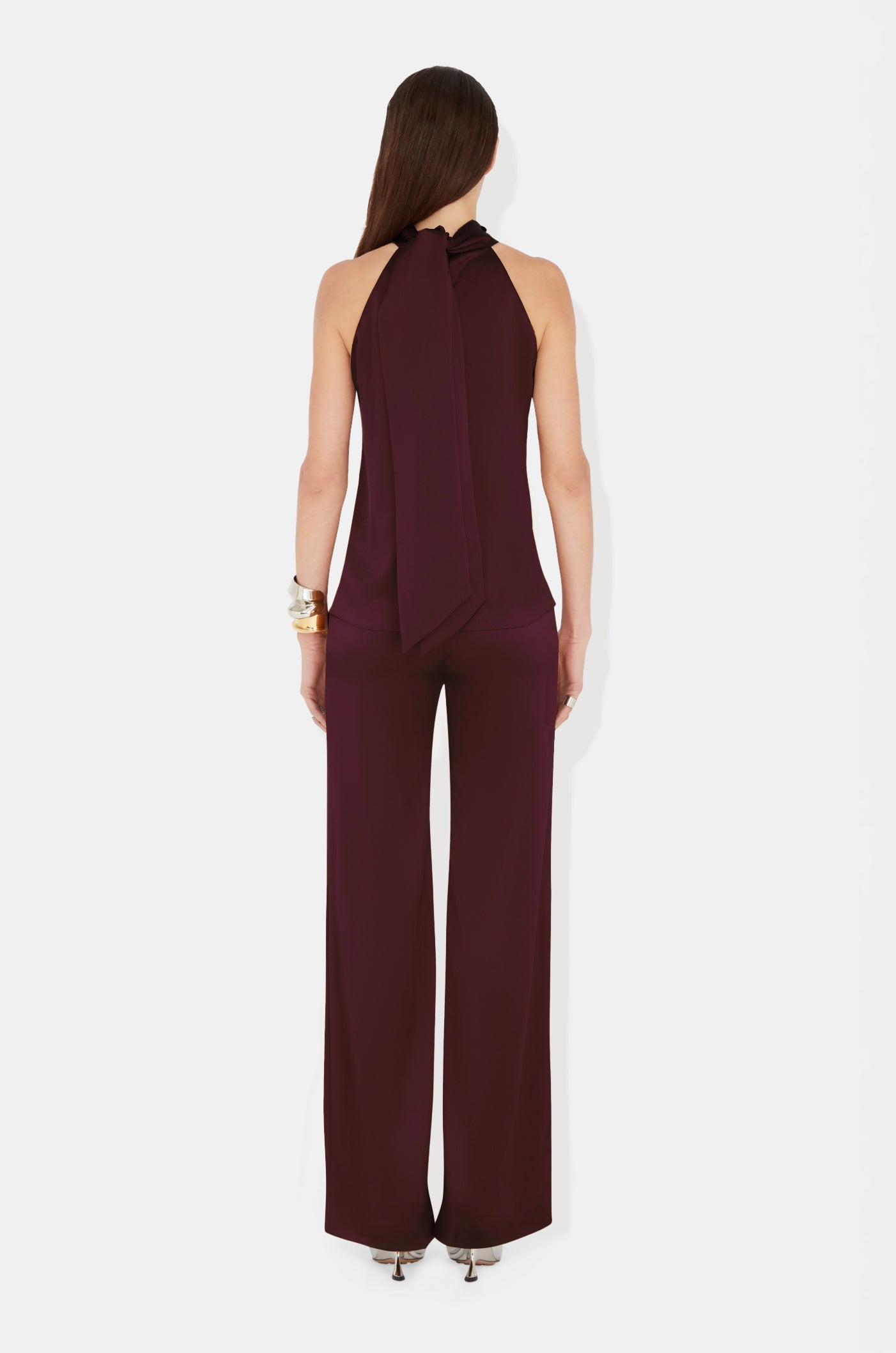 Pantalon Sister Moon en satin - Mahogany