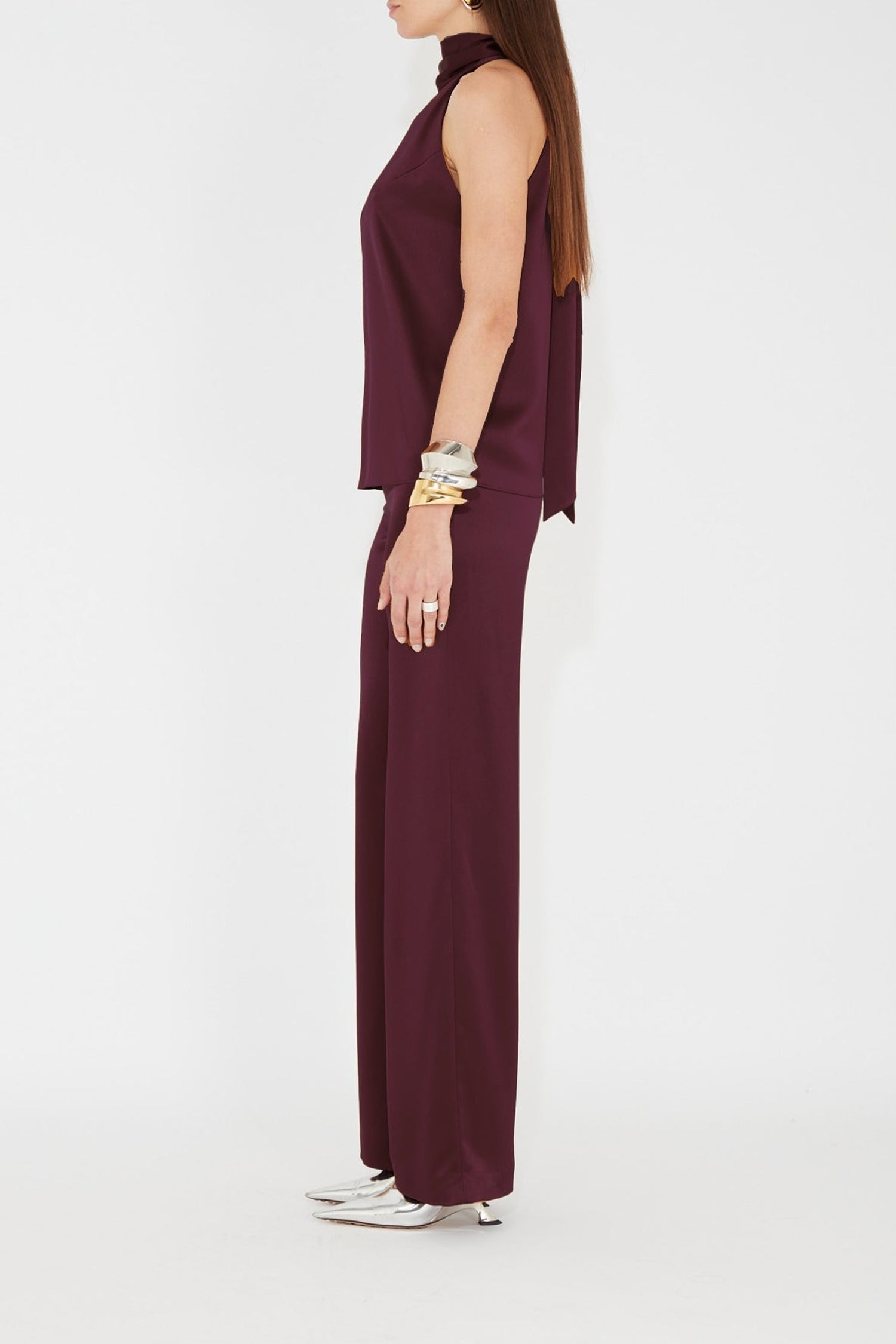 Pantalon Sister Moon en satin - Mahogany