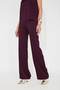 Pantalon Sister Moon en satin - Mahogany