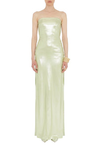 Galvanized silk blend dress - Apple