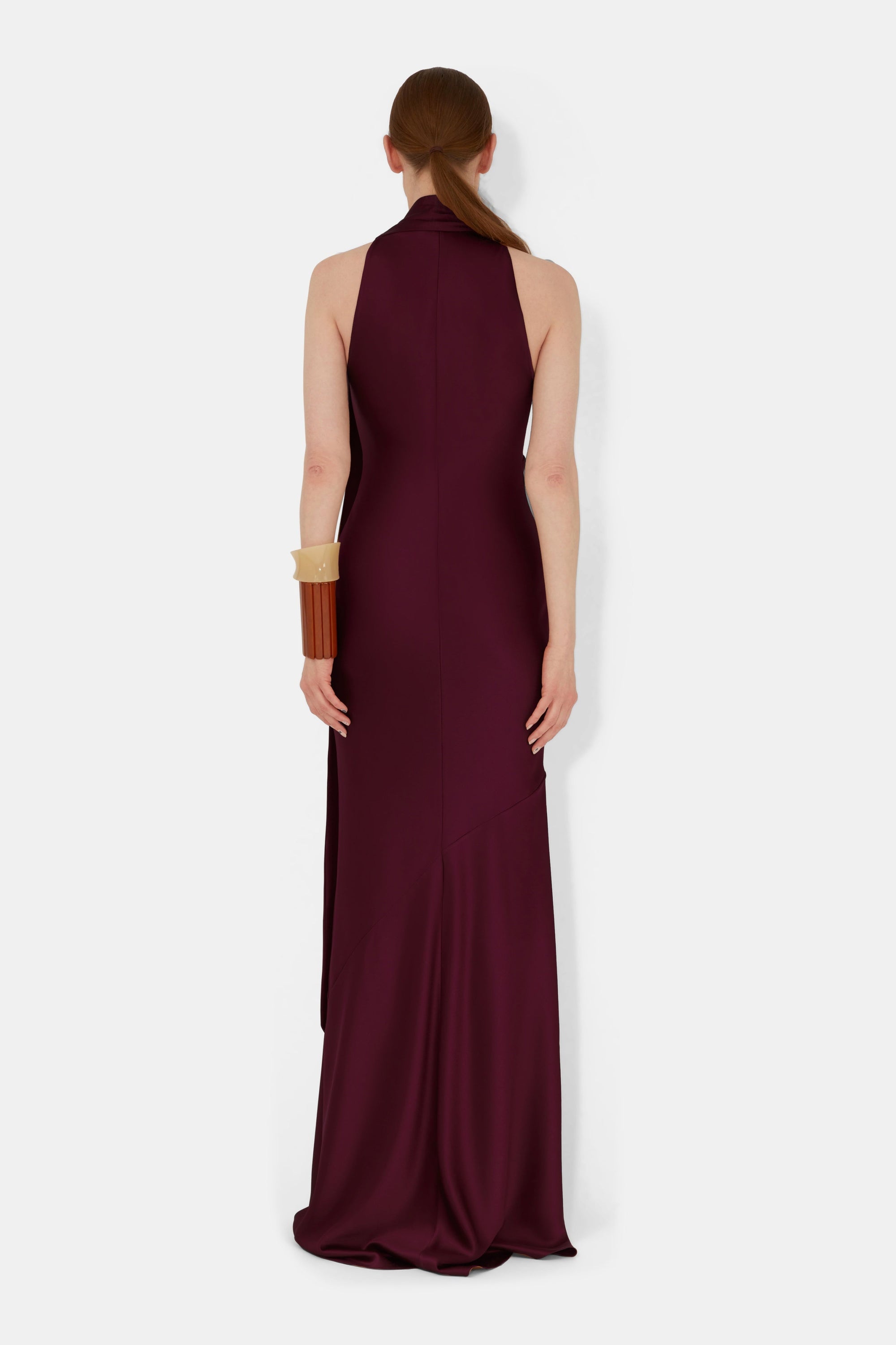 Robe Delphinus drapée - Mahogany