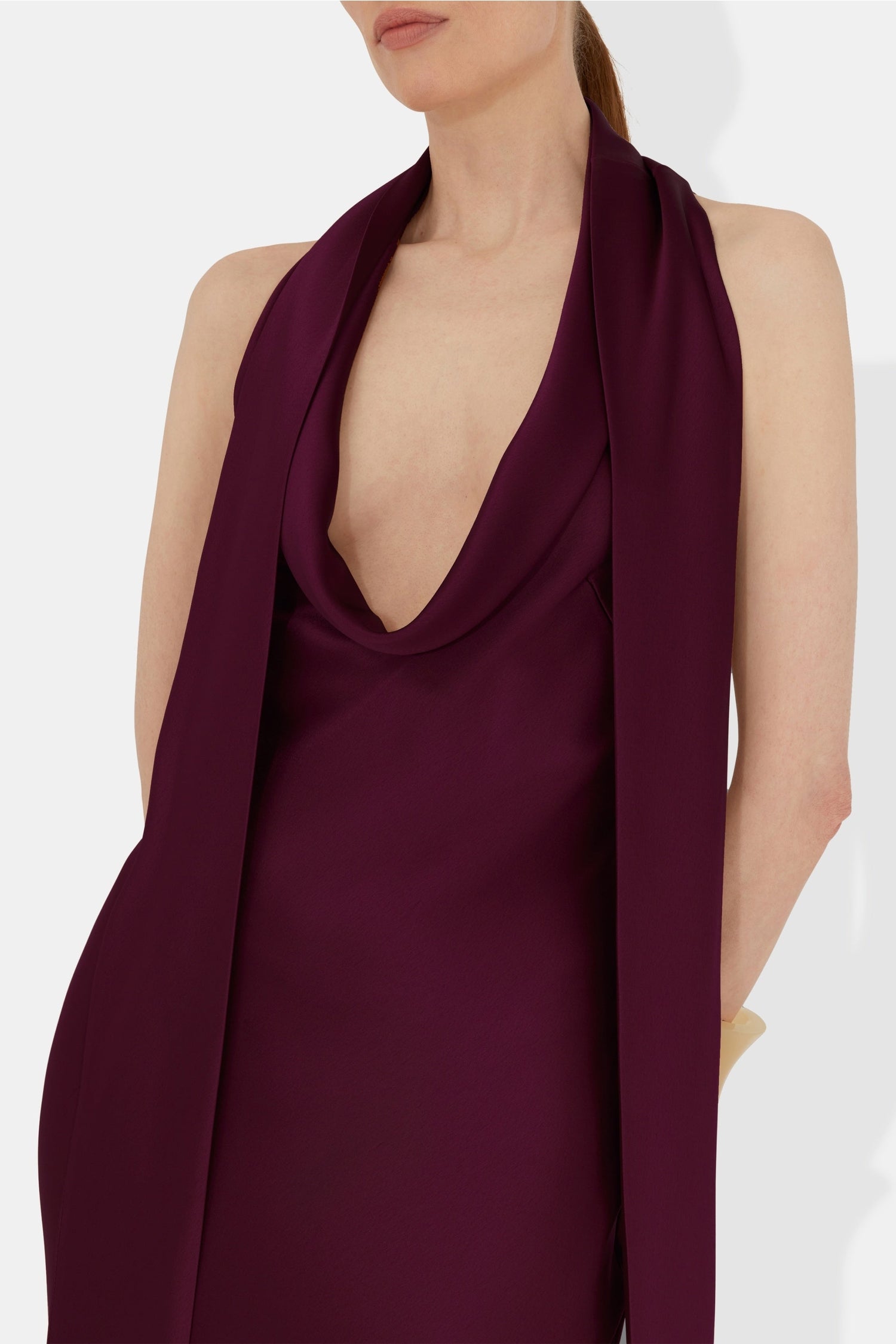 Robe Delphinus drapée - Mahogany