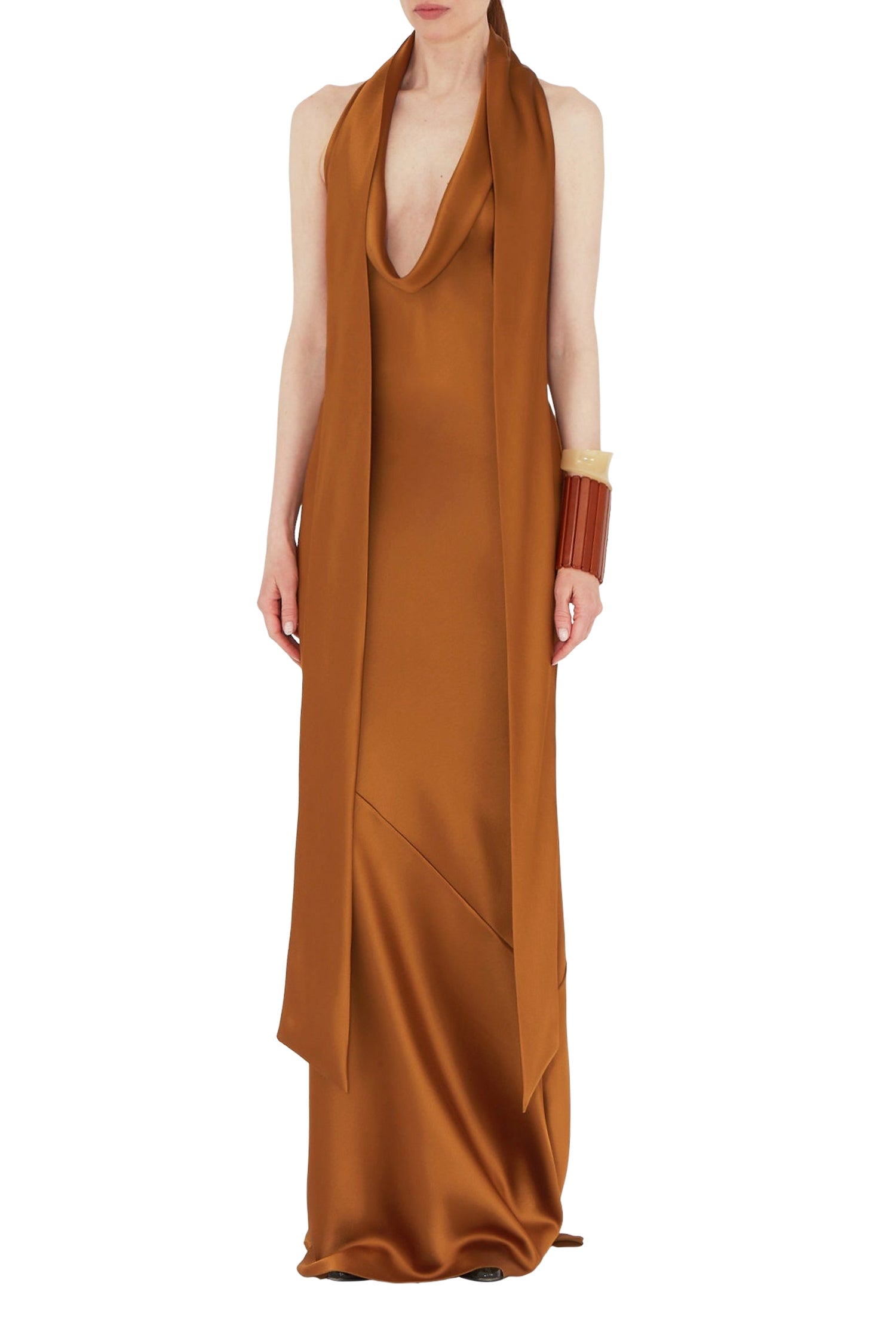 Robe Delphinus drapée - Toffee