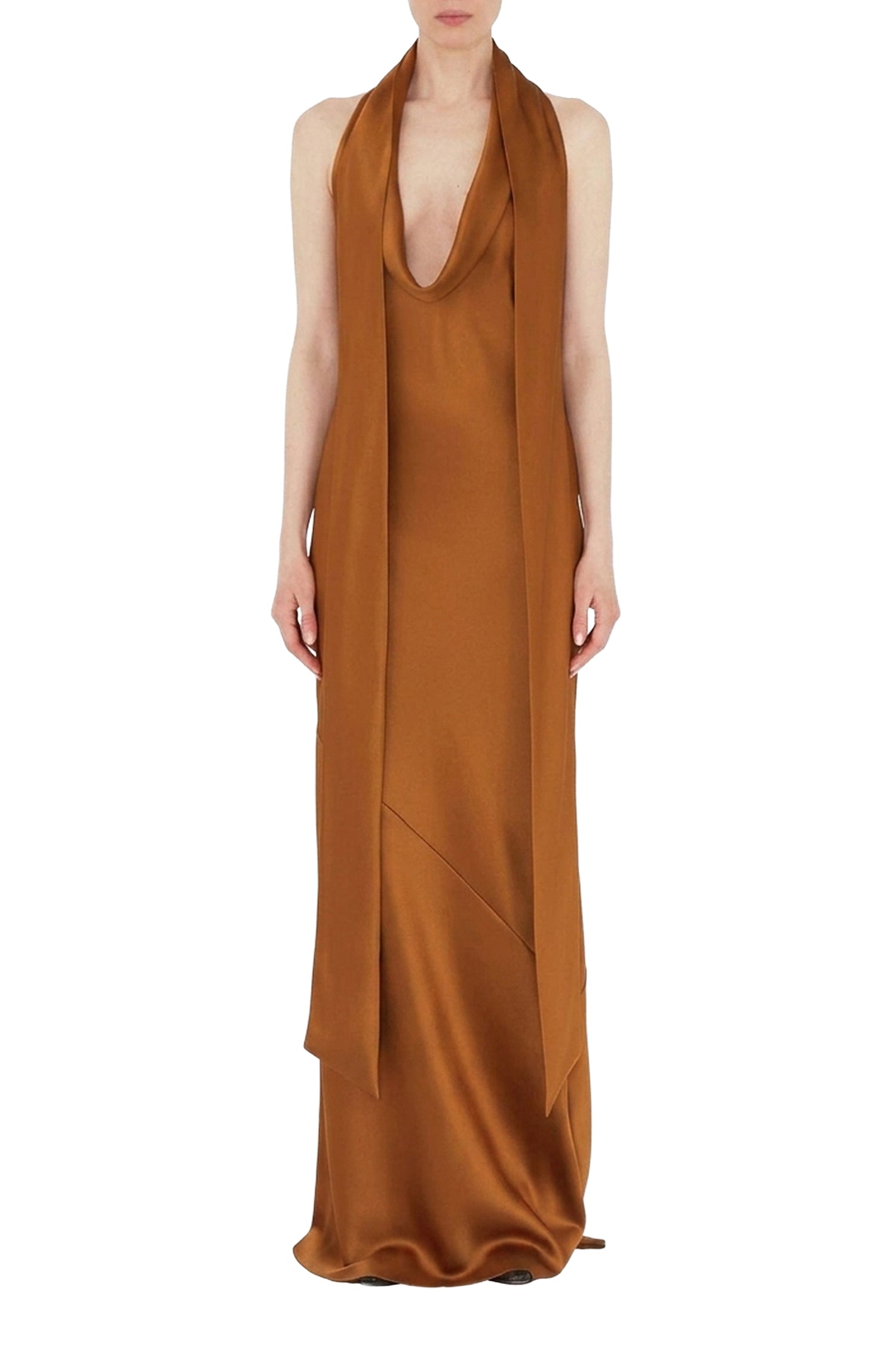 Delphinus draped dress - Toffee