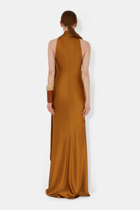 Robe Delphinus drapée - Toffee