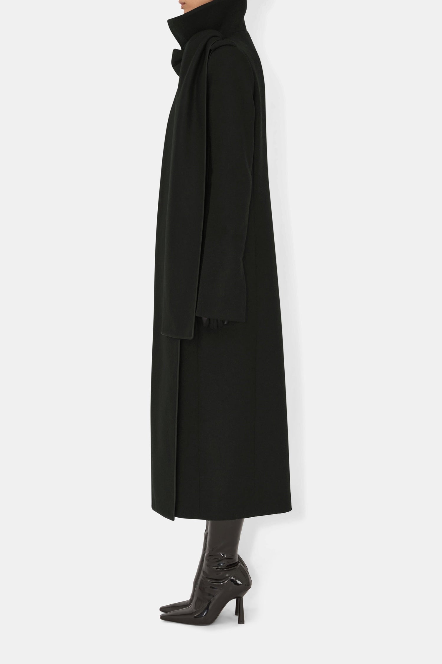 Manteau Delphinus en laine et cachemire - Black