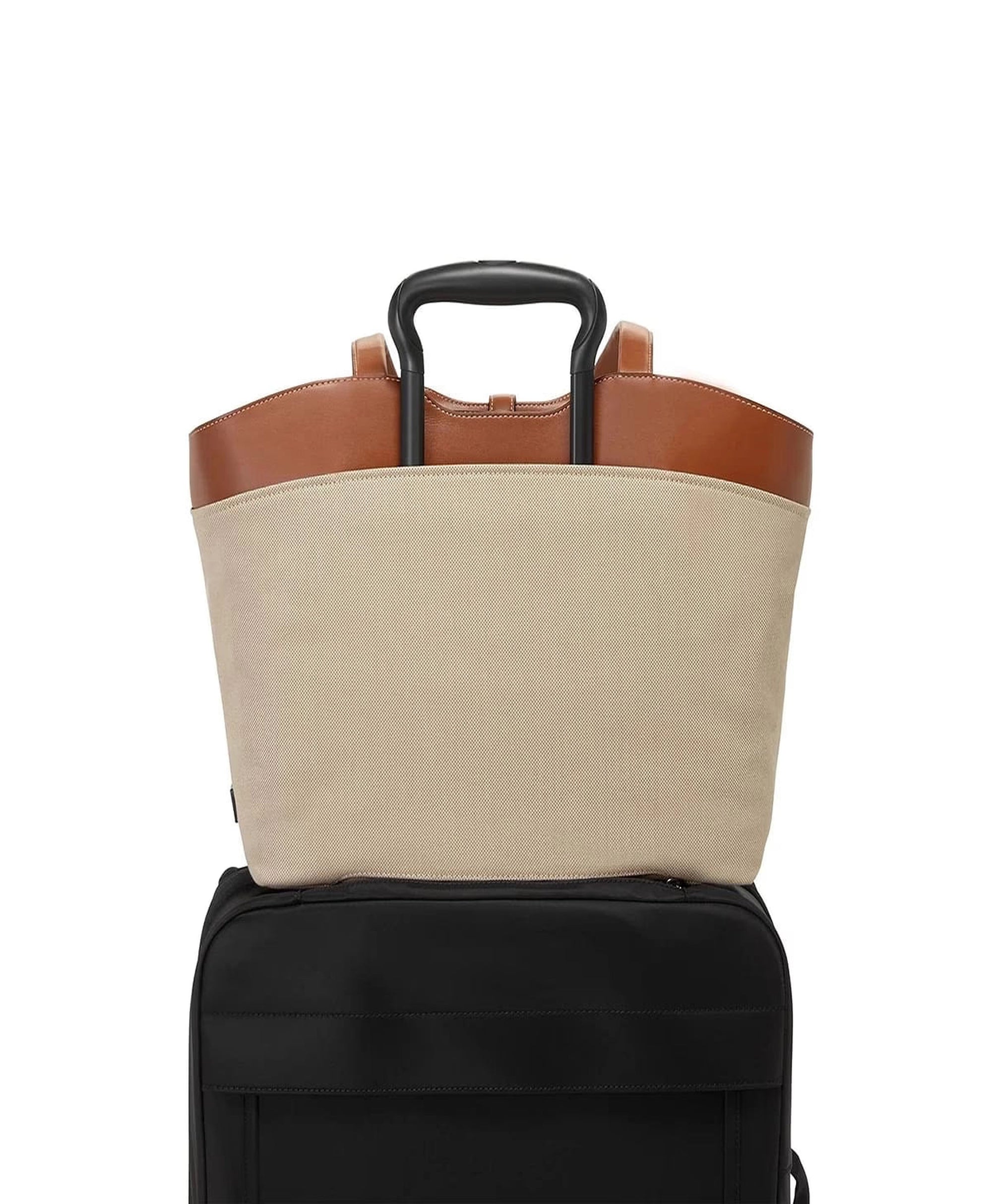 Graz Mezzanine tote bag - Natural & Saddle