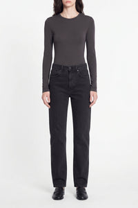Pantalon droit en denim - Noir