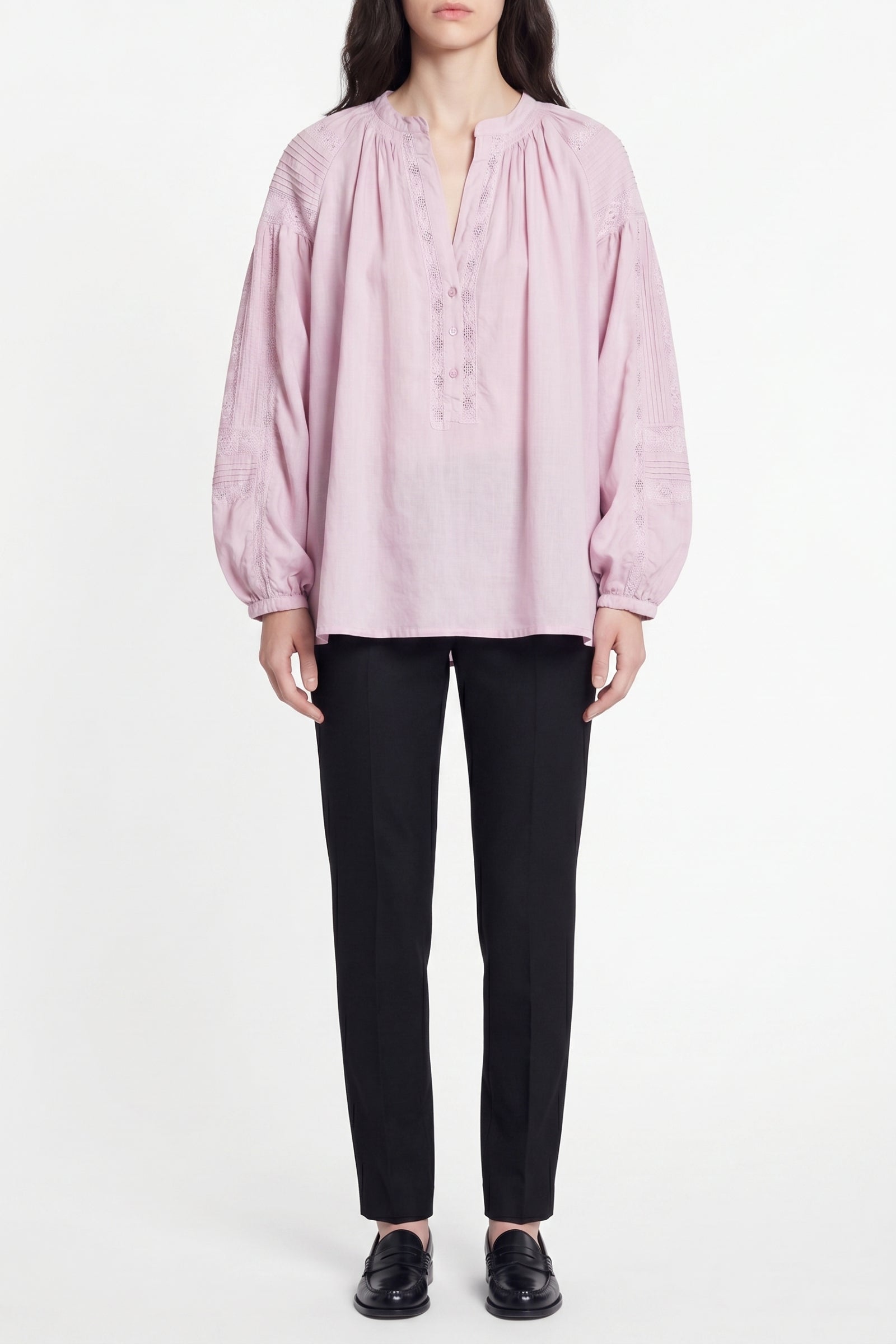 Blouse à col rond Nipoa - Parme