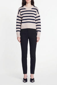 Pull Esther en laine - Écru & Marine