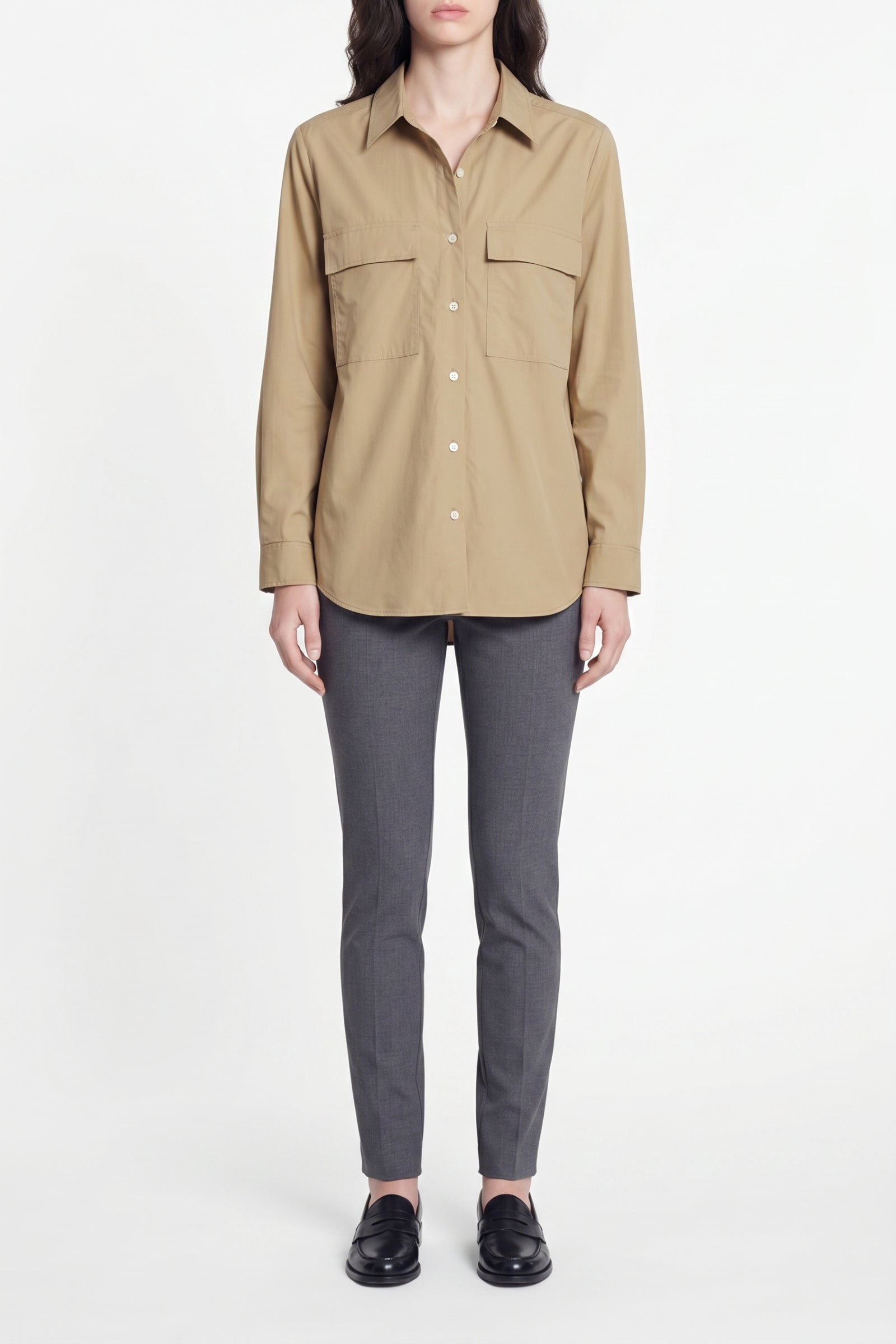 Chemise ample à manches longues Dim - Kaki