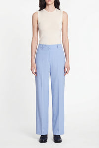 Pantalon taille haute Palazzo - Bleuet