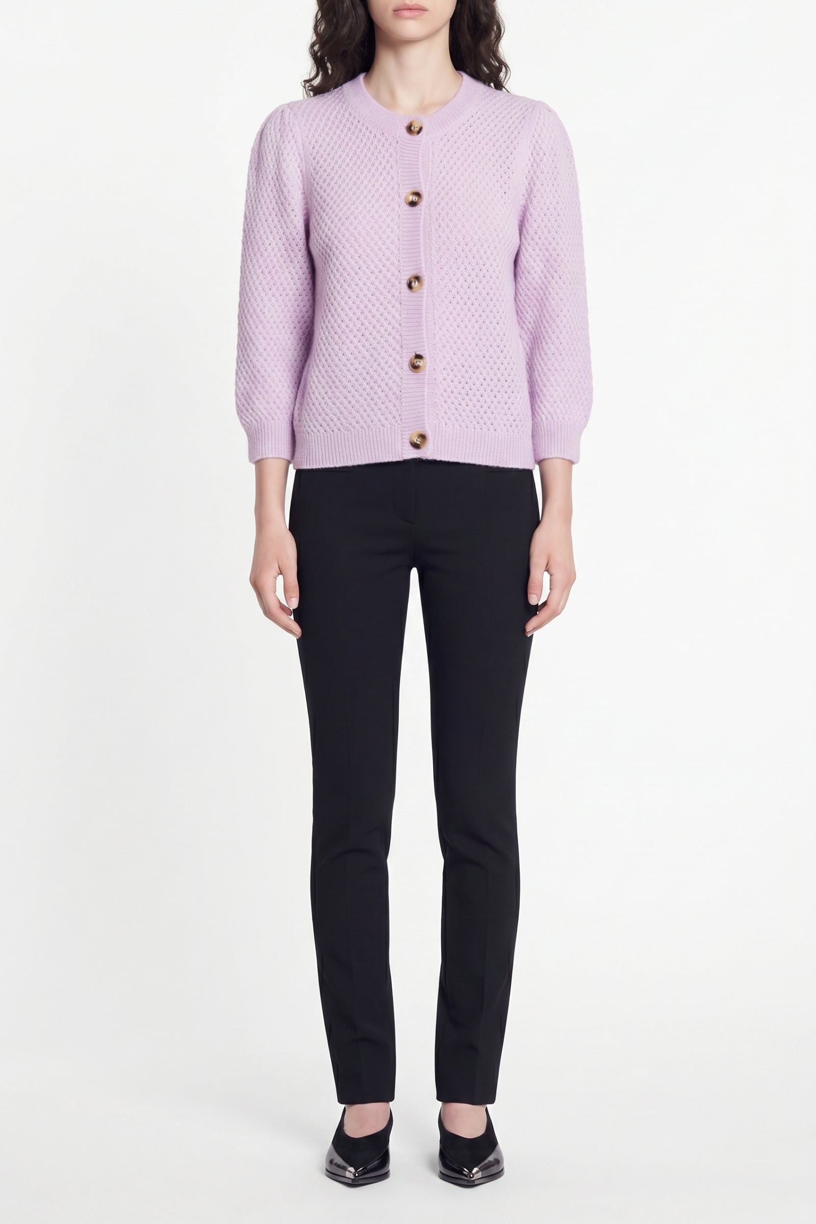 Cardigan Erika en laine - Mauve