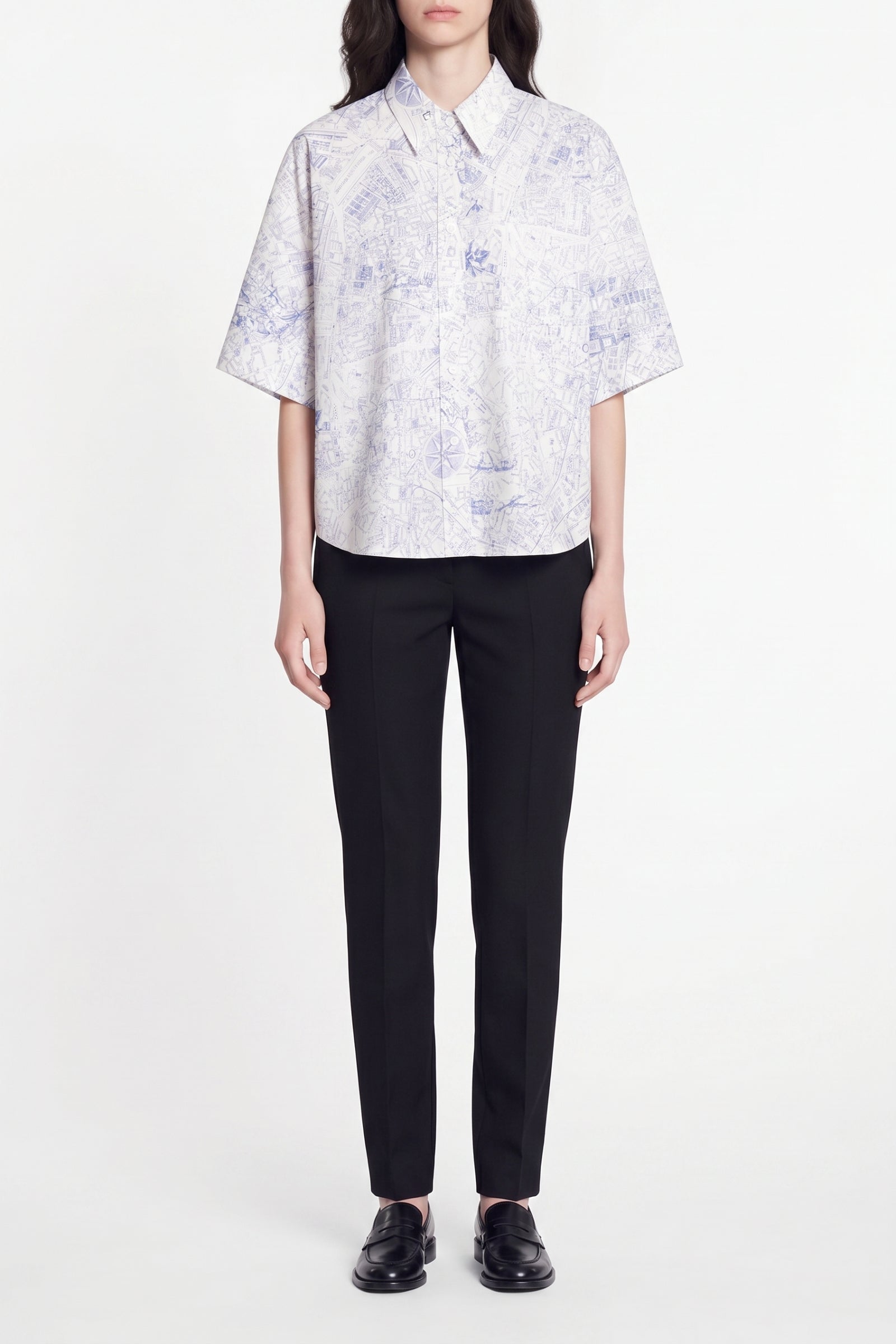 Chemise à manches courtes Bobby - Blanc & Bleu