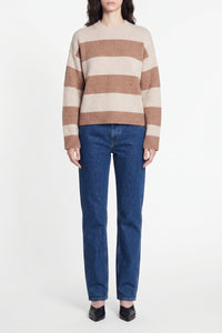 Pull Edith en laine - Écru & Camel
