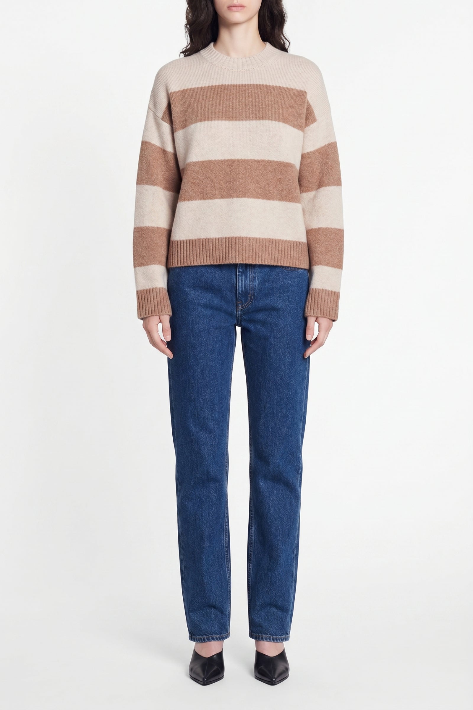 Pull Edith en laine - Écru & Camel