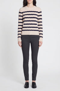 Pull Estelle en laine - Écru & Marine
