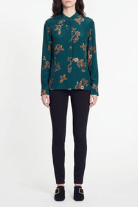 Blouse Fable en soie mélangé - Bleu Canard