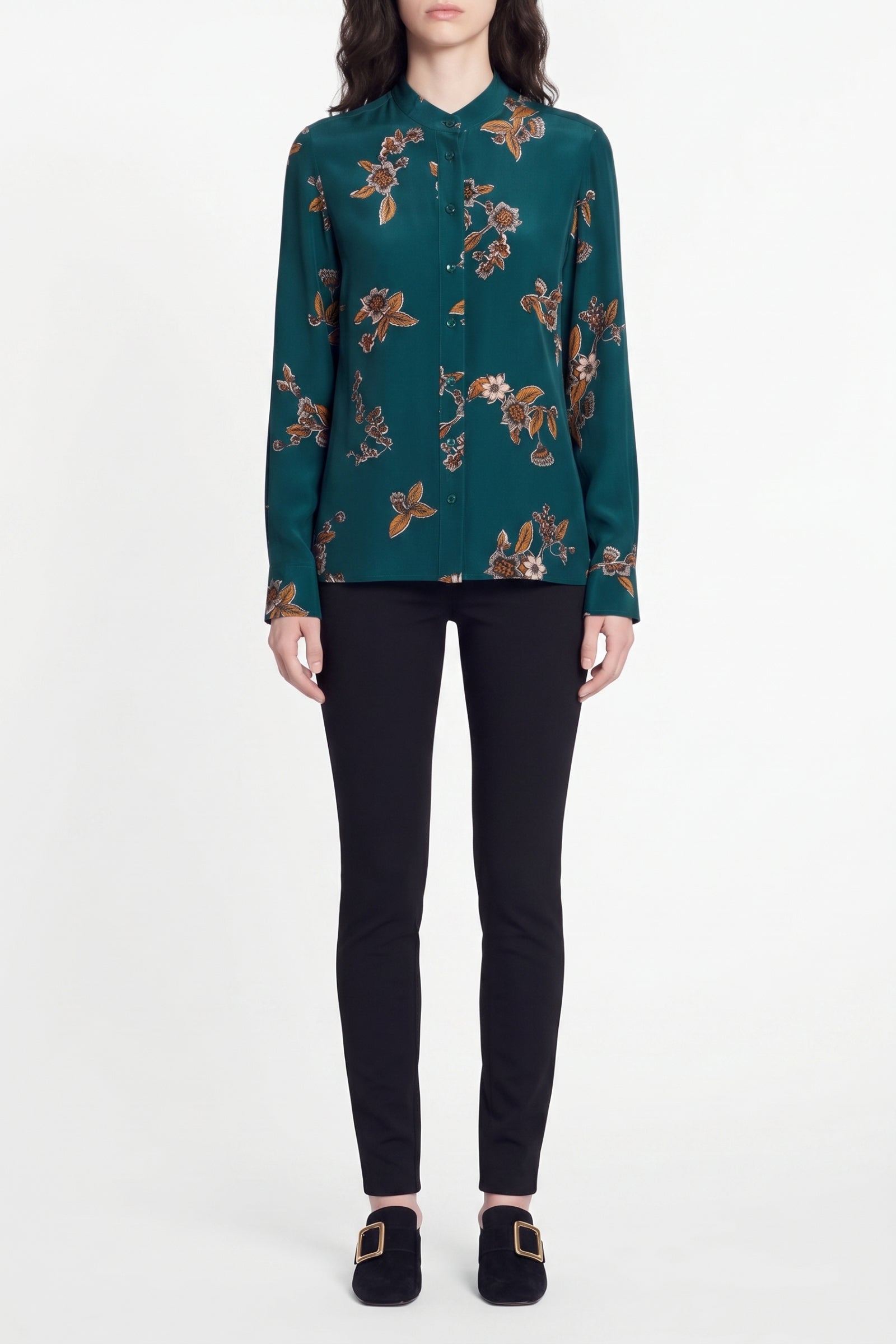 Blouse Fable en soie mélangé - Bleu Canard