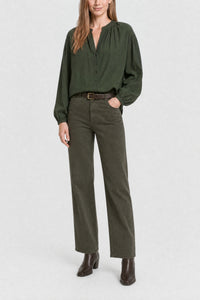 RECO : 95 // Blouse Nipoa en coton - Vert Foncé